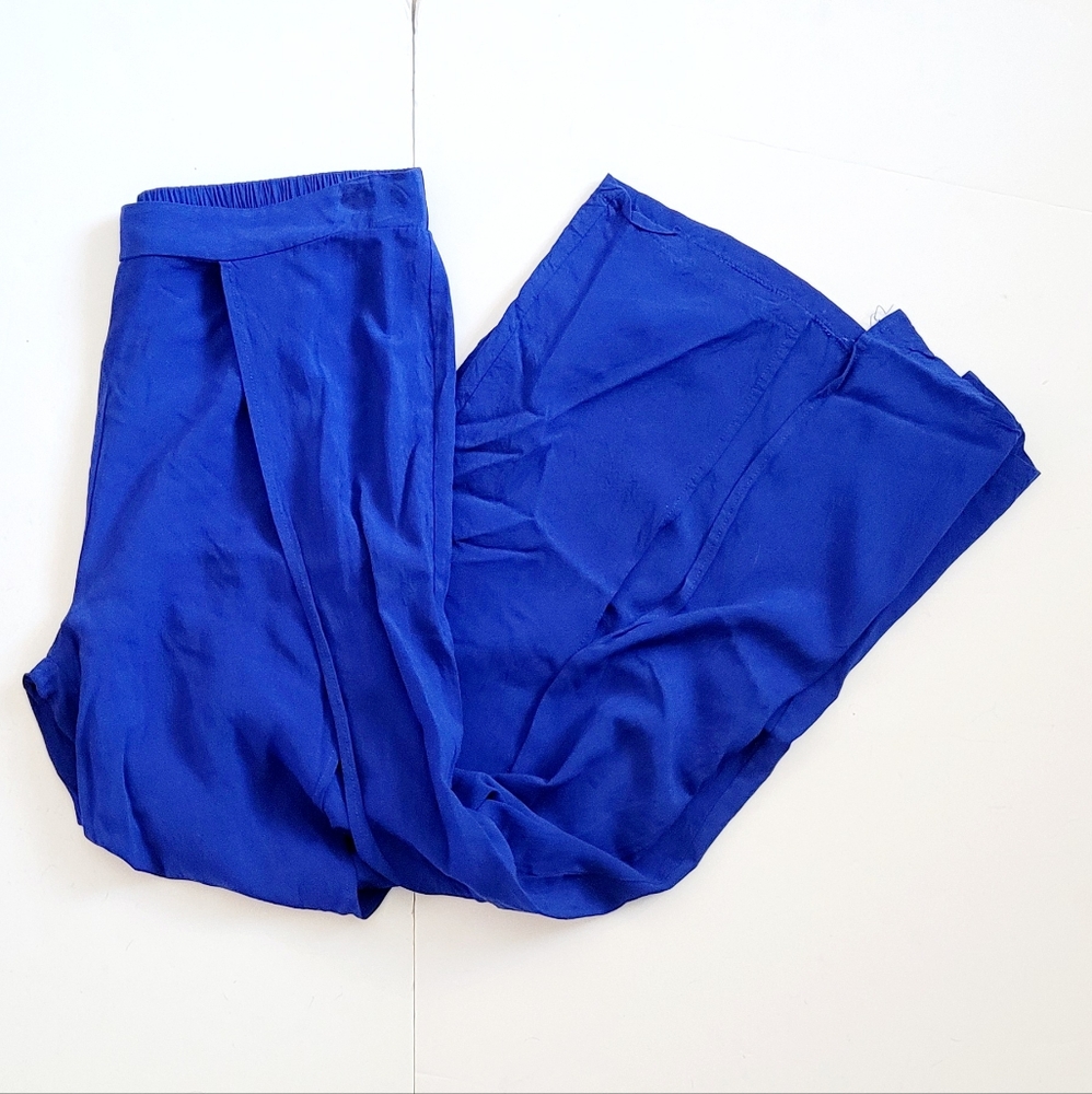 Royal Blue Split Leg Flowy Pant